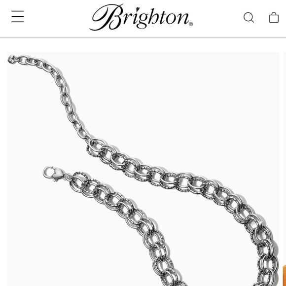 Brighton Pebble Link Necklace 17-21” Silver Plated - Picture 1 of 9